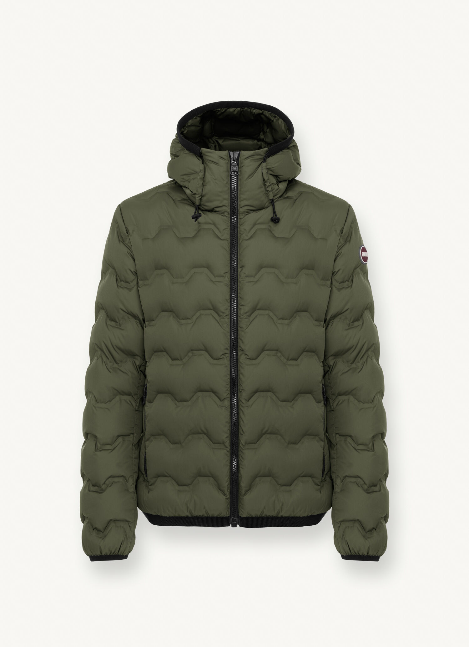 Quilted-effect down jacket with hood