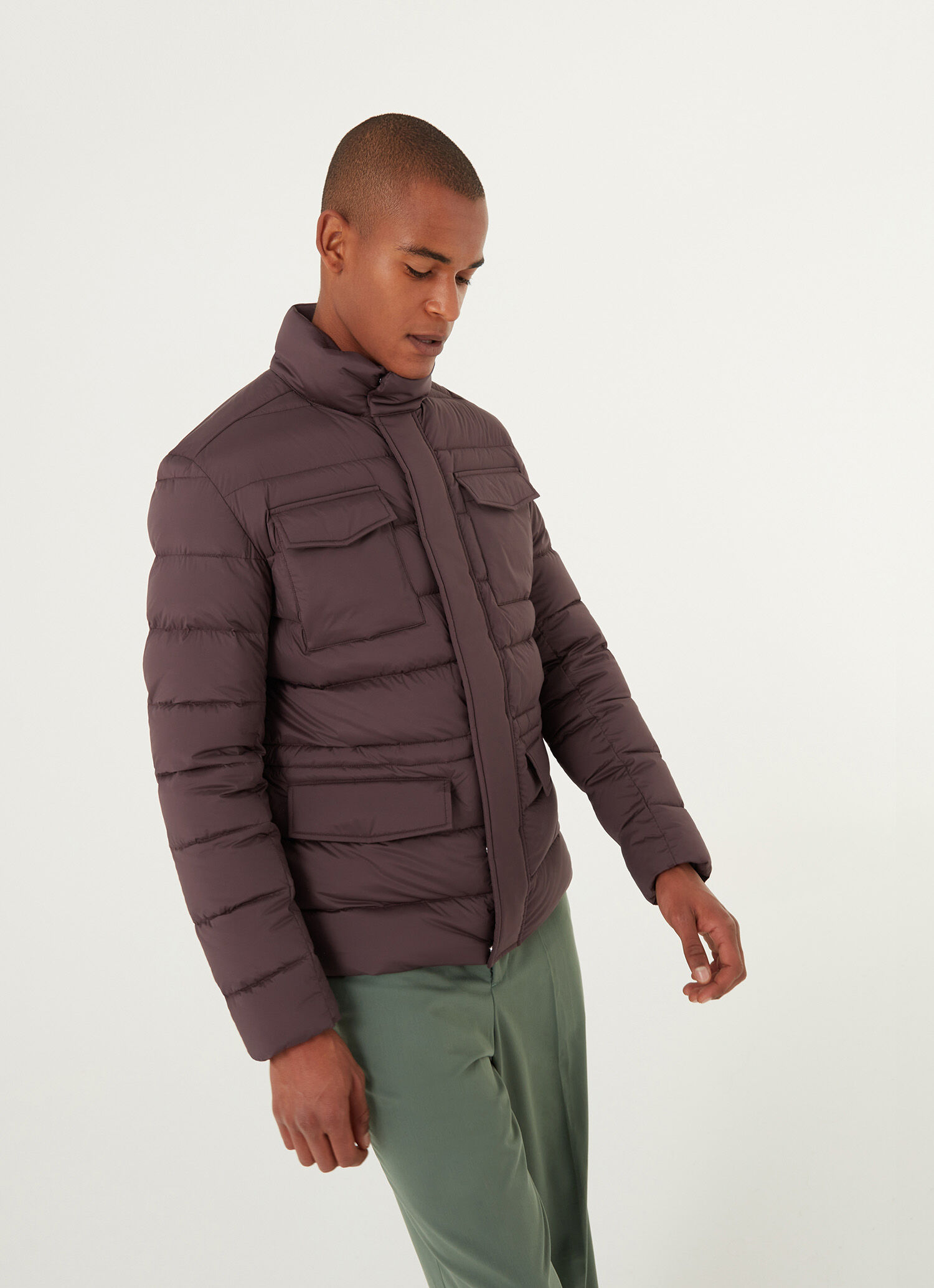 Stretch field jacket in multi-pocket down - Colmar