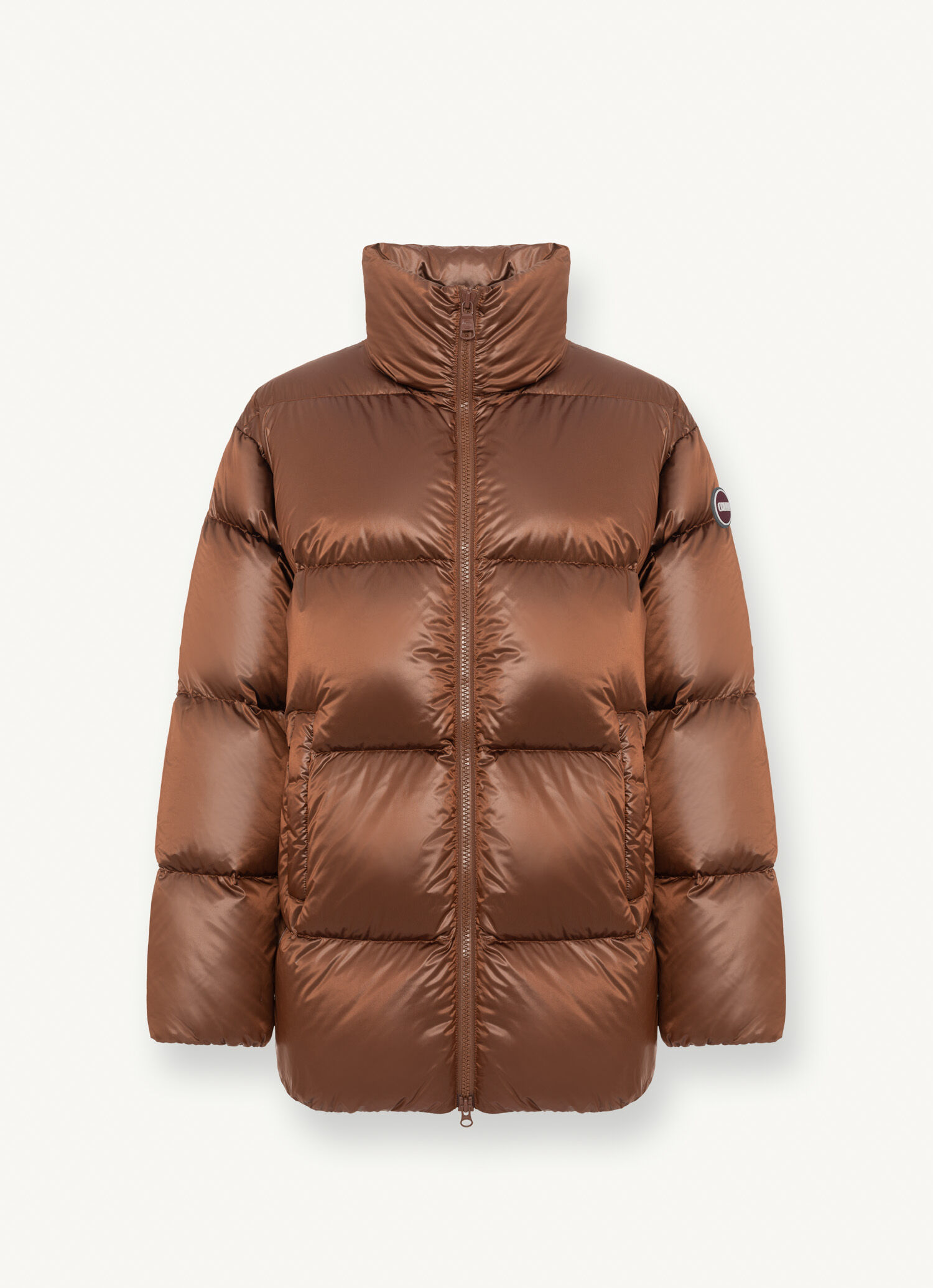Super-padded puffy down jacket with high collar colour DARK 