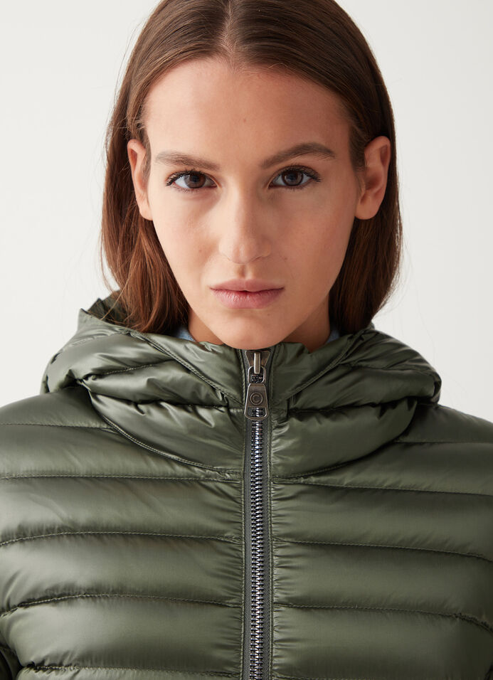 Fitted iridescent down jacket with hood - Colmar