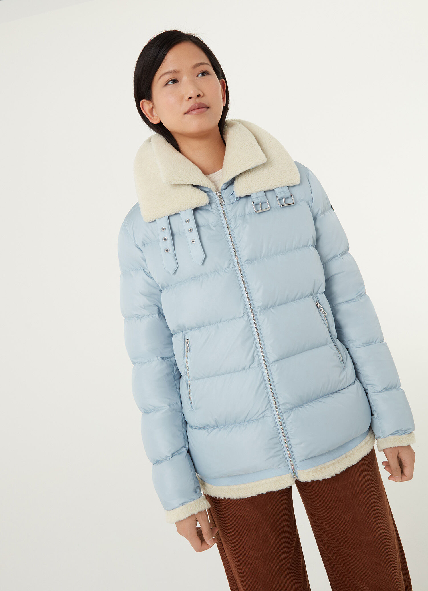 Down jacket with detachable double collar - Colmar