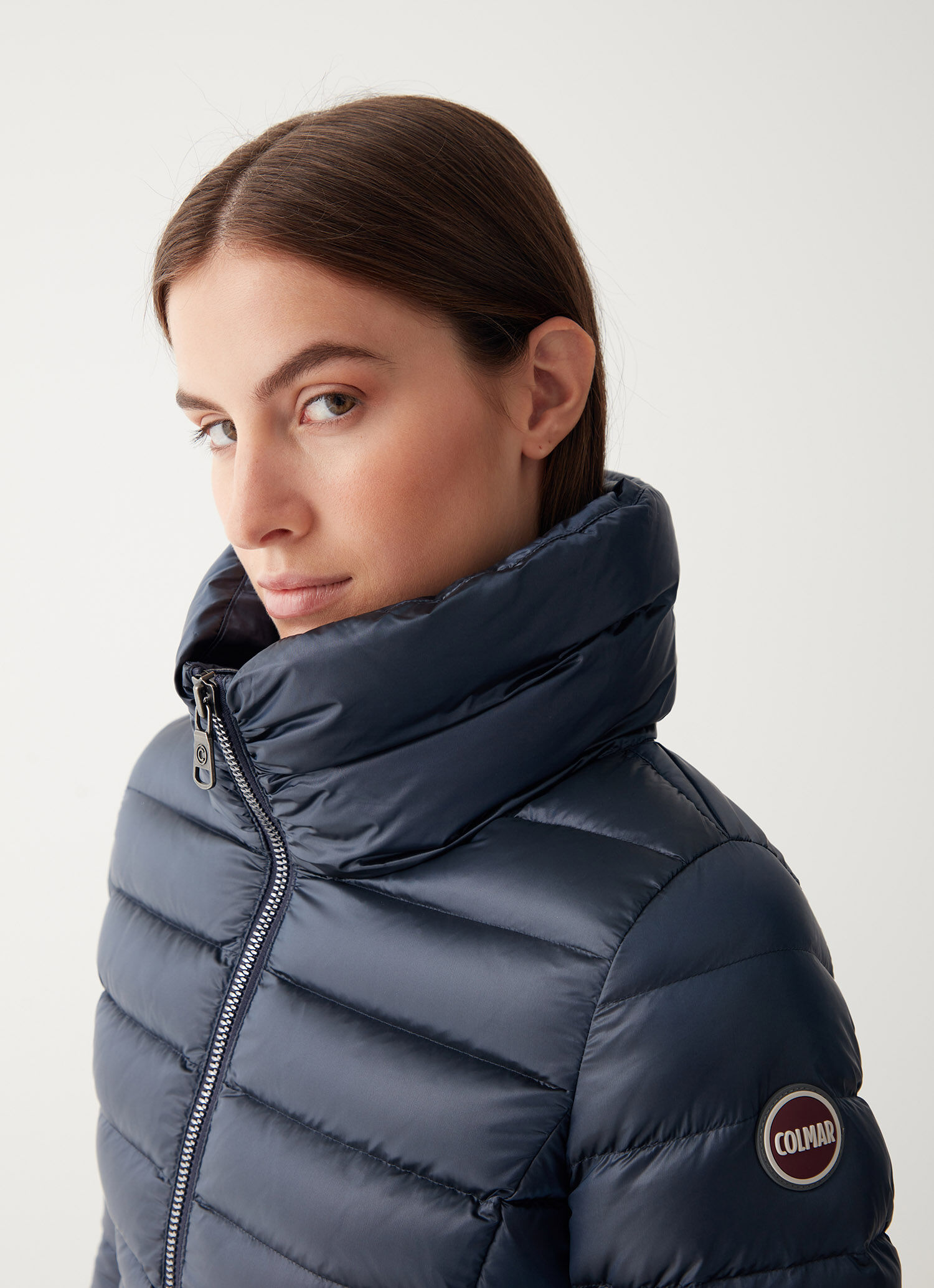 ribbed puffer coat