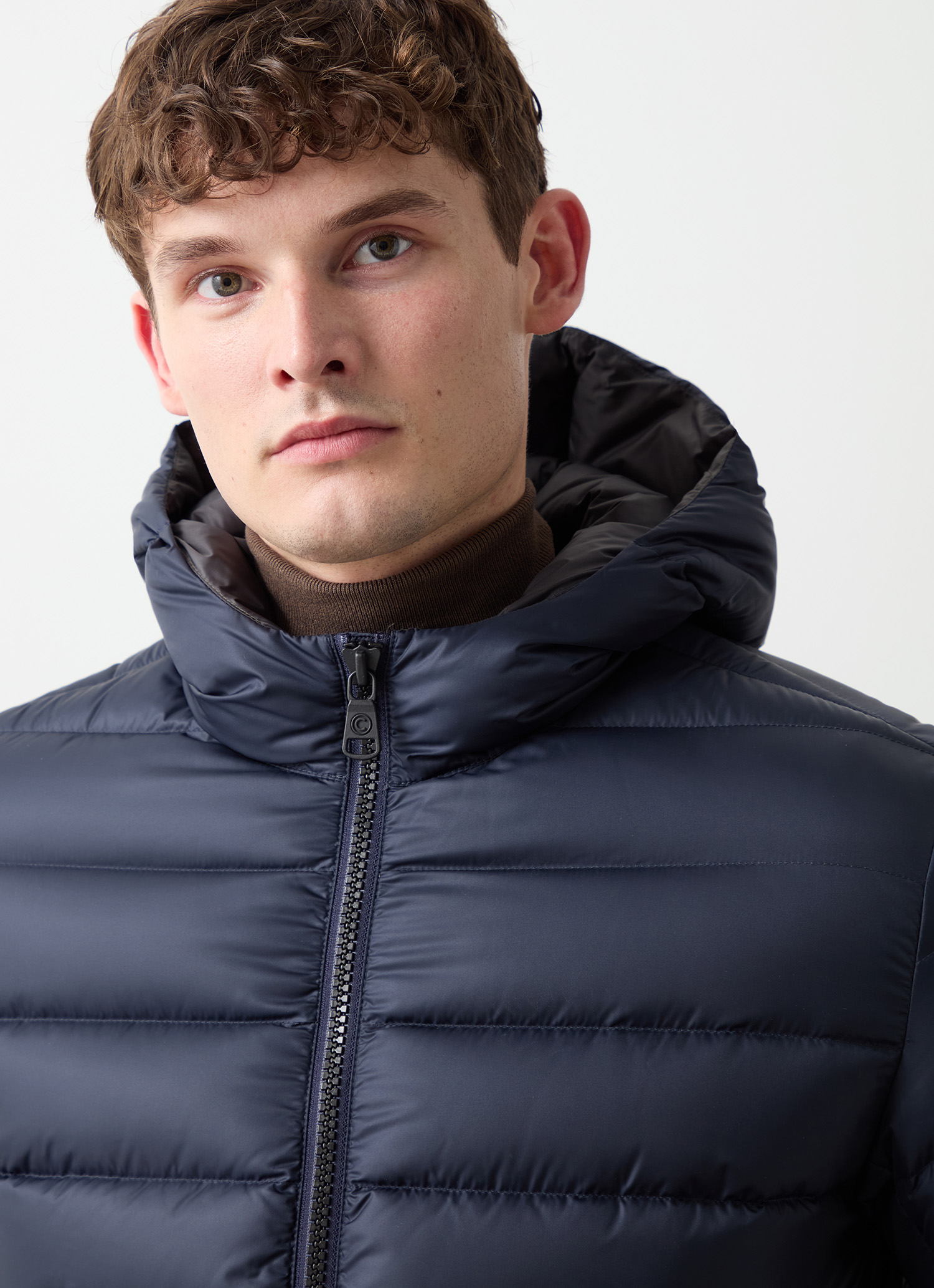 Sporty down jacket with fixed hood - NAVY BLUE | Colmar