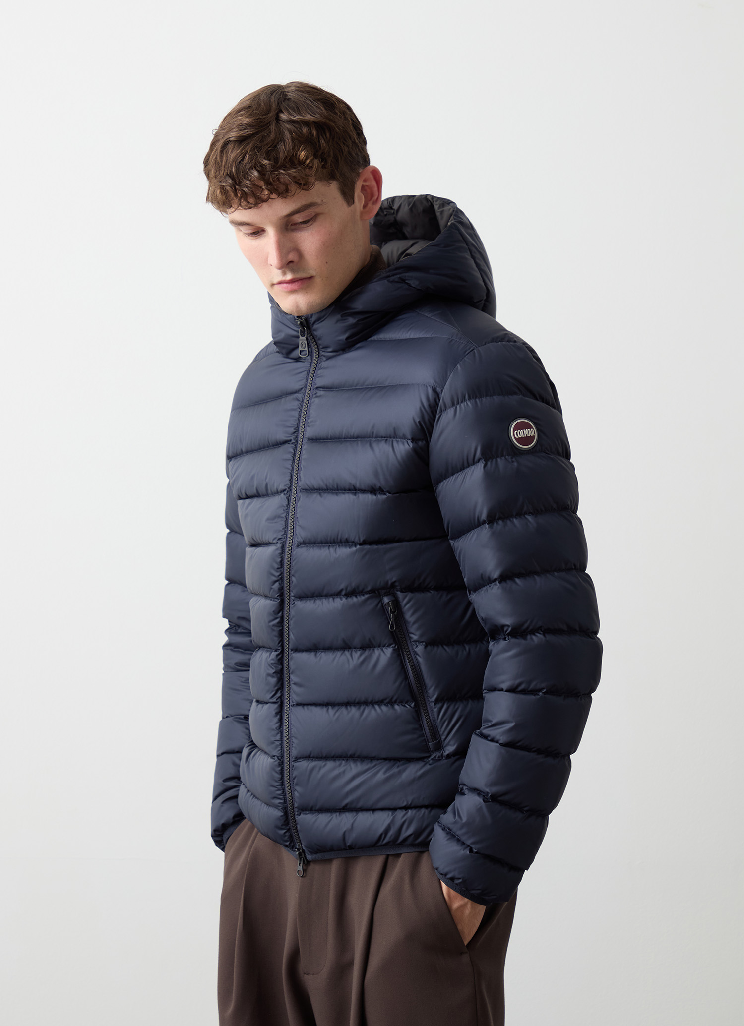 Sporty down jacket with fixed hood - NAVY BLUE | Colmar